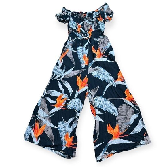 Patrons of Peace Pants - Patrons Of Peace Women's Multicolor Floral Off Shoulder Jumpsuit Size Medium